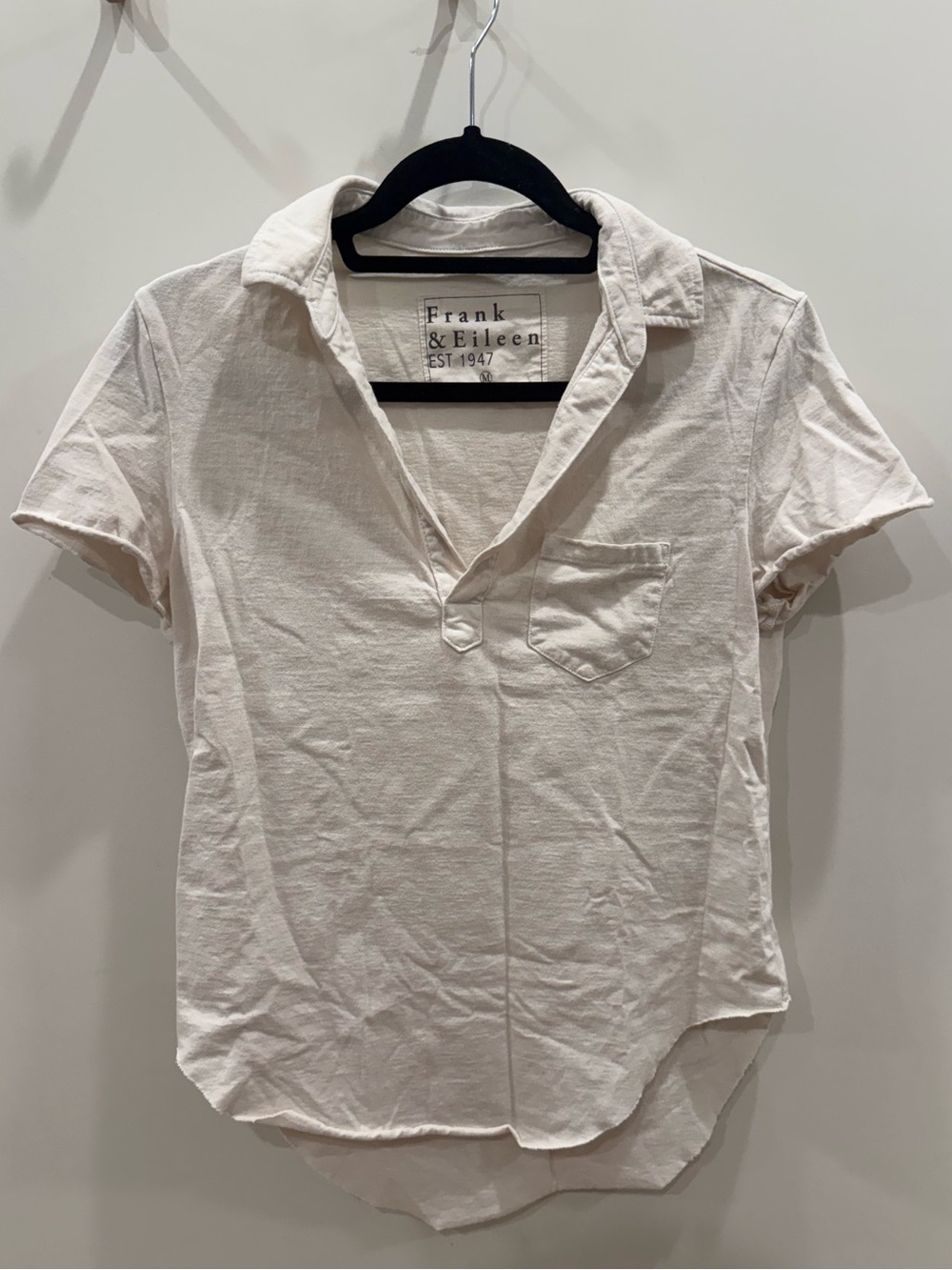 Frank & Eileen Women's Short-Sleeve Polo Shirt in Off-White